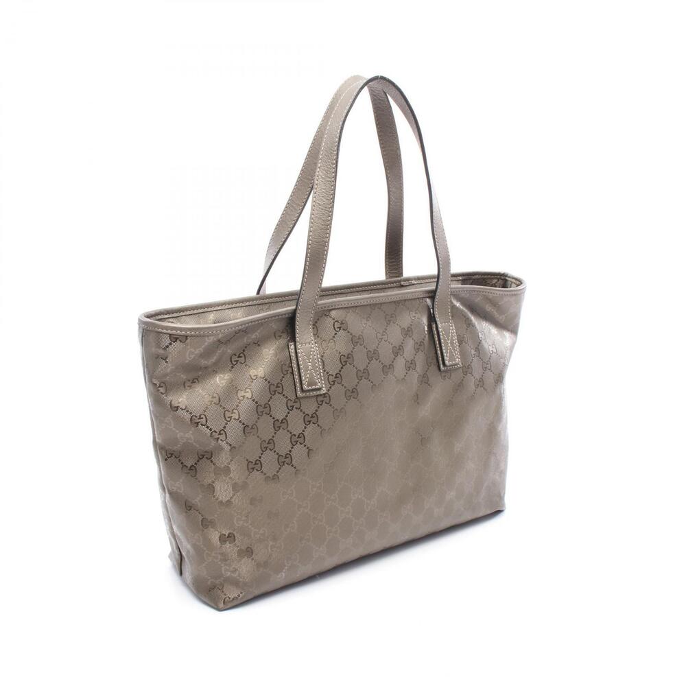 Gucci GG Imprime Tote Bag Canvas Leather Brown